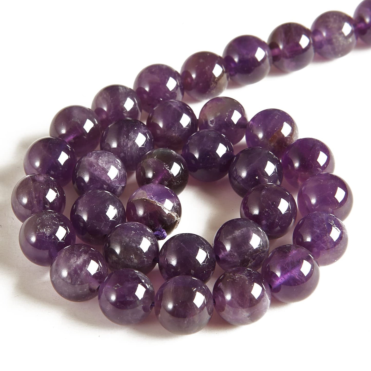 100pcs 8mm Amethyst Beads Natural Gemstone Beads Round Loose Beads for Jewelry Making