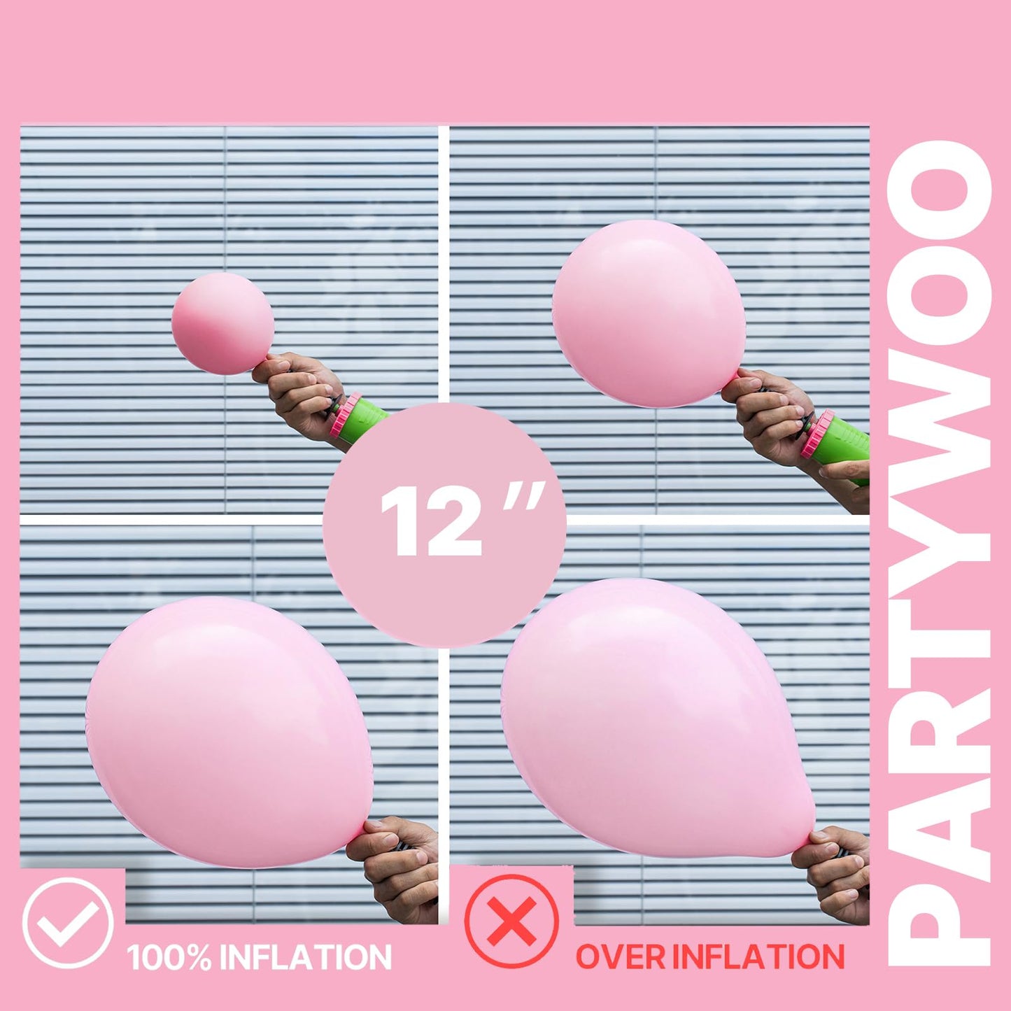 PartyWoo Pink Balloons 66pcs 12 Inch Pearl Metallic Mauve Magenta Fuchsia Hot Pink Confetti Latex Balloons for Gender Reveal Bridal Shower Baby Shower Princess Theme Birthday Party Decorations