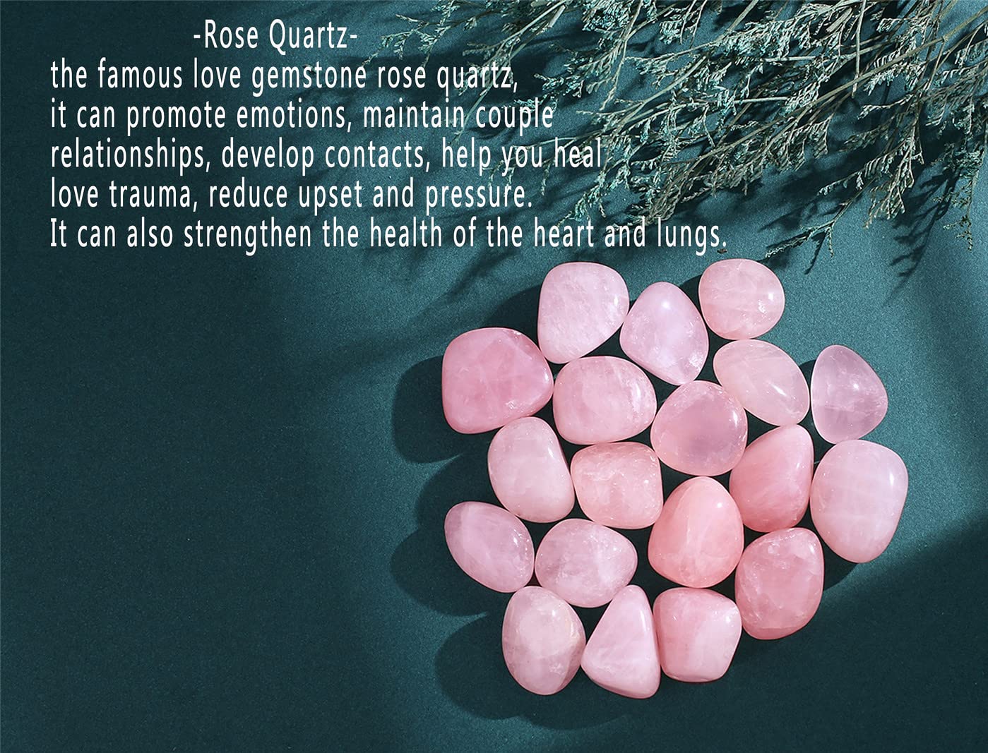 MAIBAOTA Rose Quartz Crystals Natural Healing Crystals Bulk Polished Tumbled Crystals Stones Rocks Energy Balance Crystal Gemstones Vase Filler Decorative Stones Reiki Witch Quartz Crstal