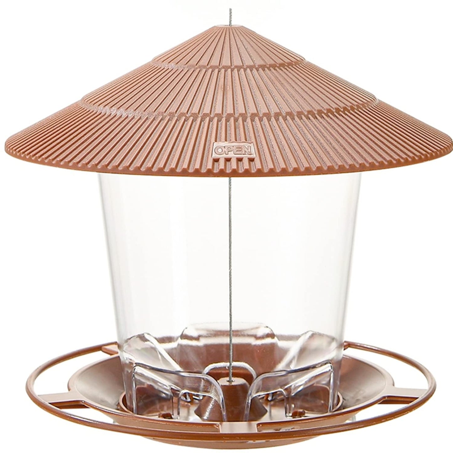 Hanizi Bird Feeder Outdoor Hanging for Wild Bird Seed, Brown