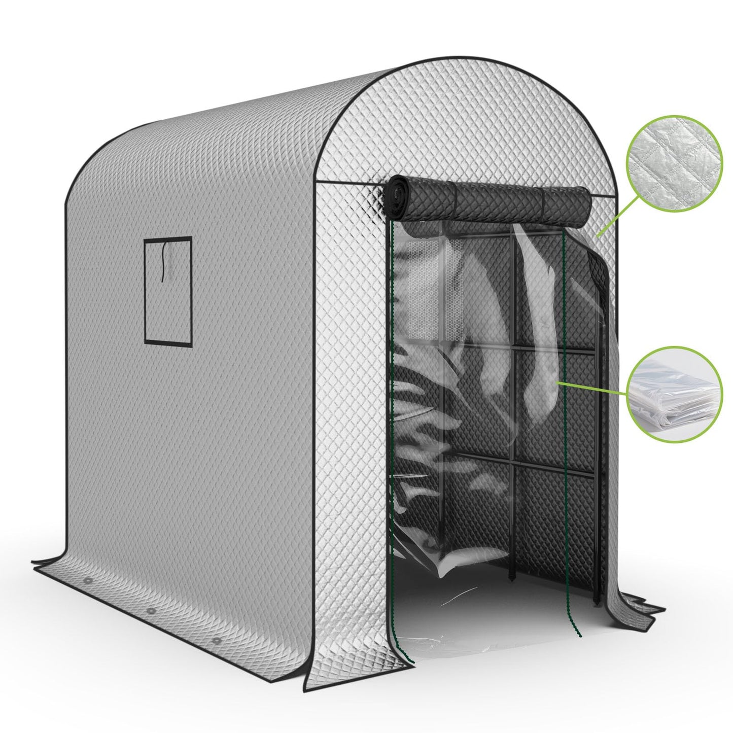 BUKLIYN Greenhouses for Outdoors - 90.5'' × 50.8'' × 89.3'' Walk in Plant Greenhouses,Double-Layer Covering - PVC Film and Cotton Film, Suitable for All Seasons