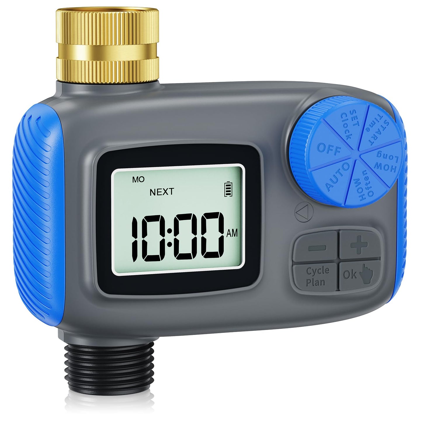 Grillum Sprinkler Timer with Brass Swivel, Hose Timers for Watering, Water Timer for Garden Hose, Digital Irrigation with Rain Delay & Manual Mode, Automatic Watering System for Outdoor Garden Lawn