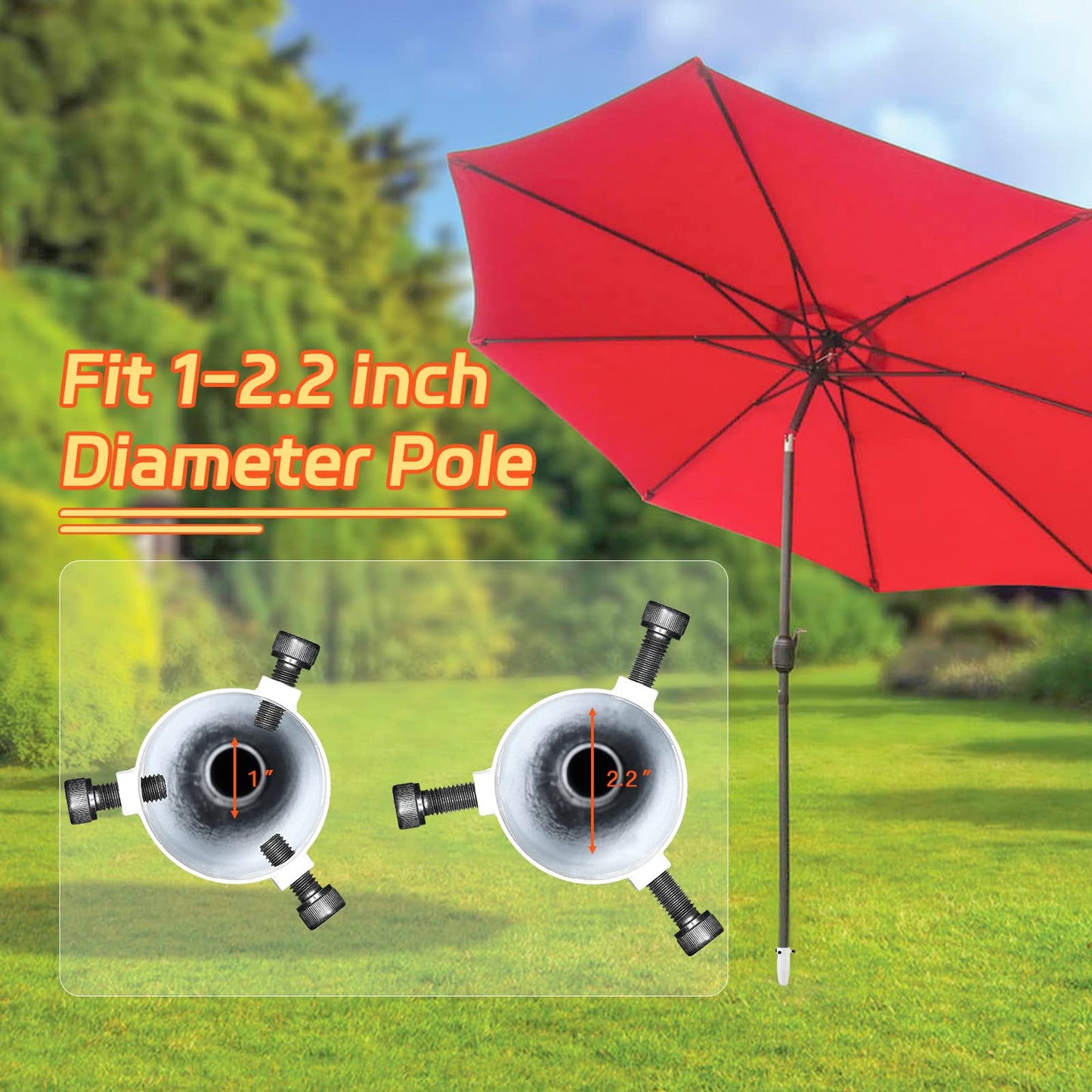 TALITARE Beach Umbrella Sand Anchor,17 Inches Heavy Duty Metal No Dig Beach Sand Ground Anchor,Windproof Umbrella Holder for Use in Ground, Soil, Grass, Sand (White,1Pcs)