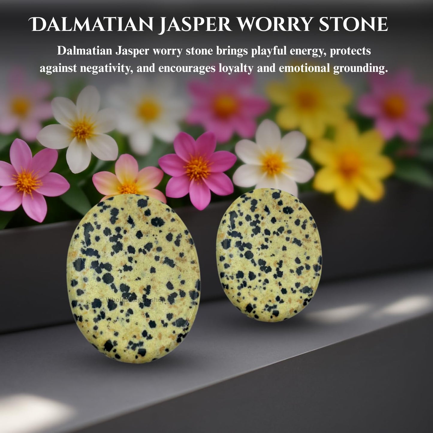 Dalmatian Jasper Thumb Worry Stones Metaphysical Gemstone Crystal Healing Reiki Men Women Gift FENG Shui Positive Energy Love Wellness Palm Stones Wicca Powerful