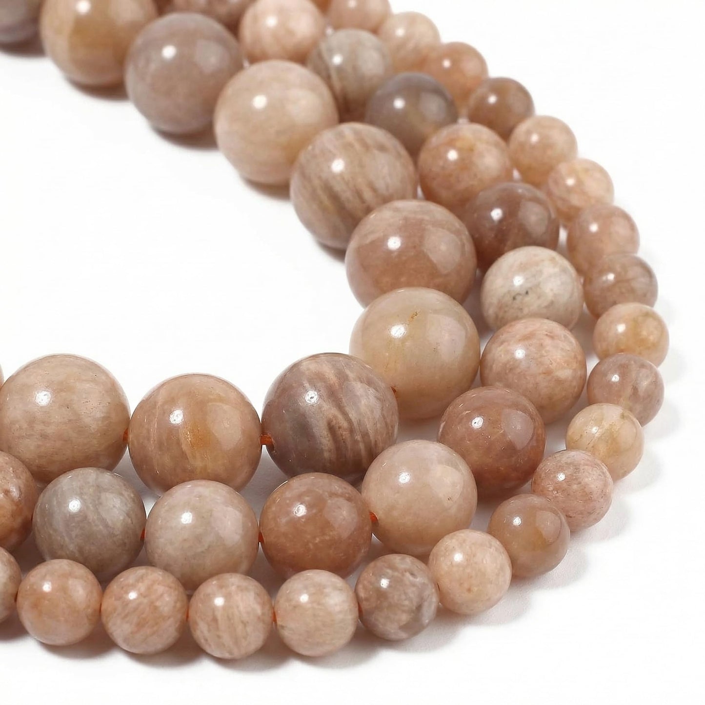 Yochus 60pcs Sunstone Beads，6mm Healing Power Natural Stone Round Loose Beads for Jewelry Making Earring Necklace DIY Crafts