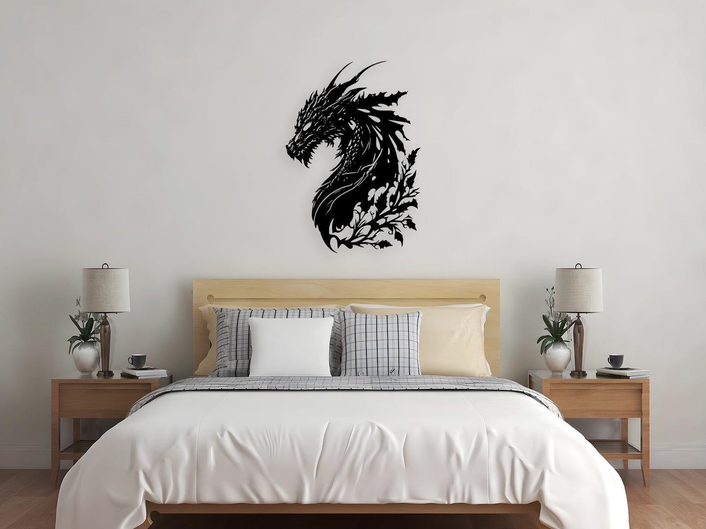 Benziso Dragon Metal Wall Art Medieval Decor Fantasy Decorations for Living Room Bedroom Office Man Cave Decor for Men Dragon Lover's Gifts (14.2 In X 11.4 In Black