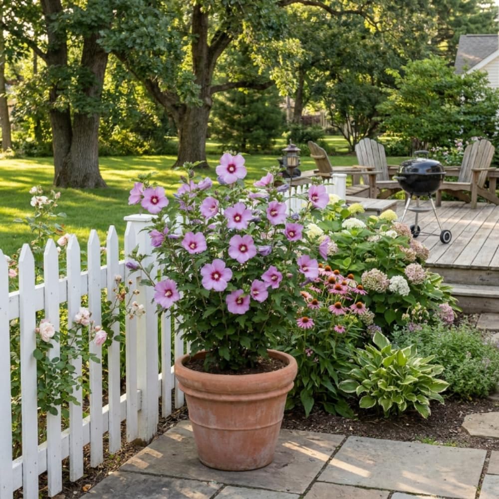 Set 10 Rose of Sharon Seeds for Planting, Purple Pink Hibiscus Shrub, Long Blooming Perennial, Rose of Sharon Flowers for Indoor Outdoor Growing