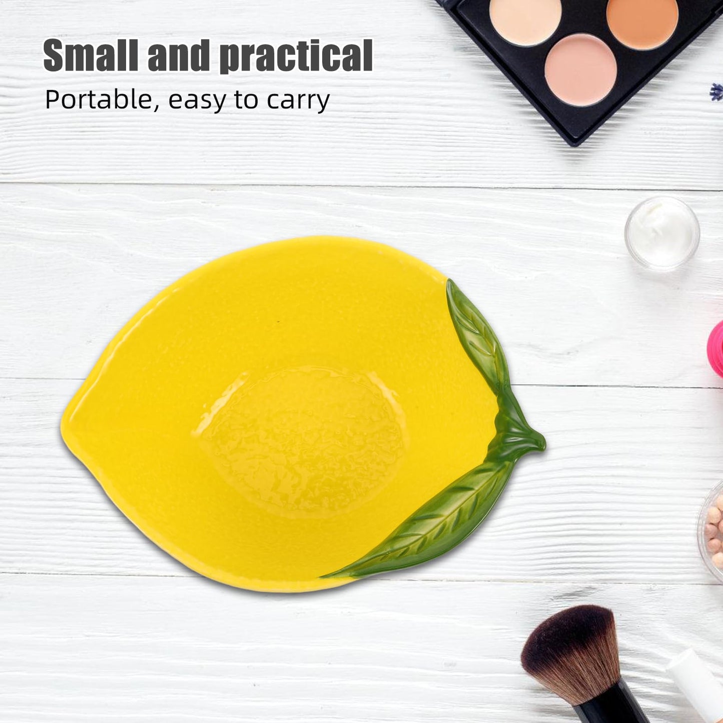 HAKIDZEL Lemon Shape Bowl Ceramic Dessert Bowl Fruit Serving Platter For Snacks Fruit Salad Decorative Jewelry Dishes For Home Kitchen Living Room Decor