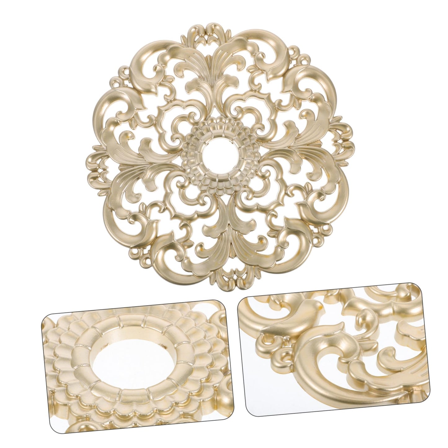 GRIRIW Living Room Chandelier Ceiling Lamp Flower Ceiling Light Plastic Carving Decorative Medallion European Style Light Decoration Medallion