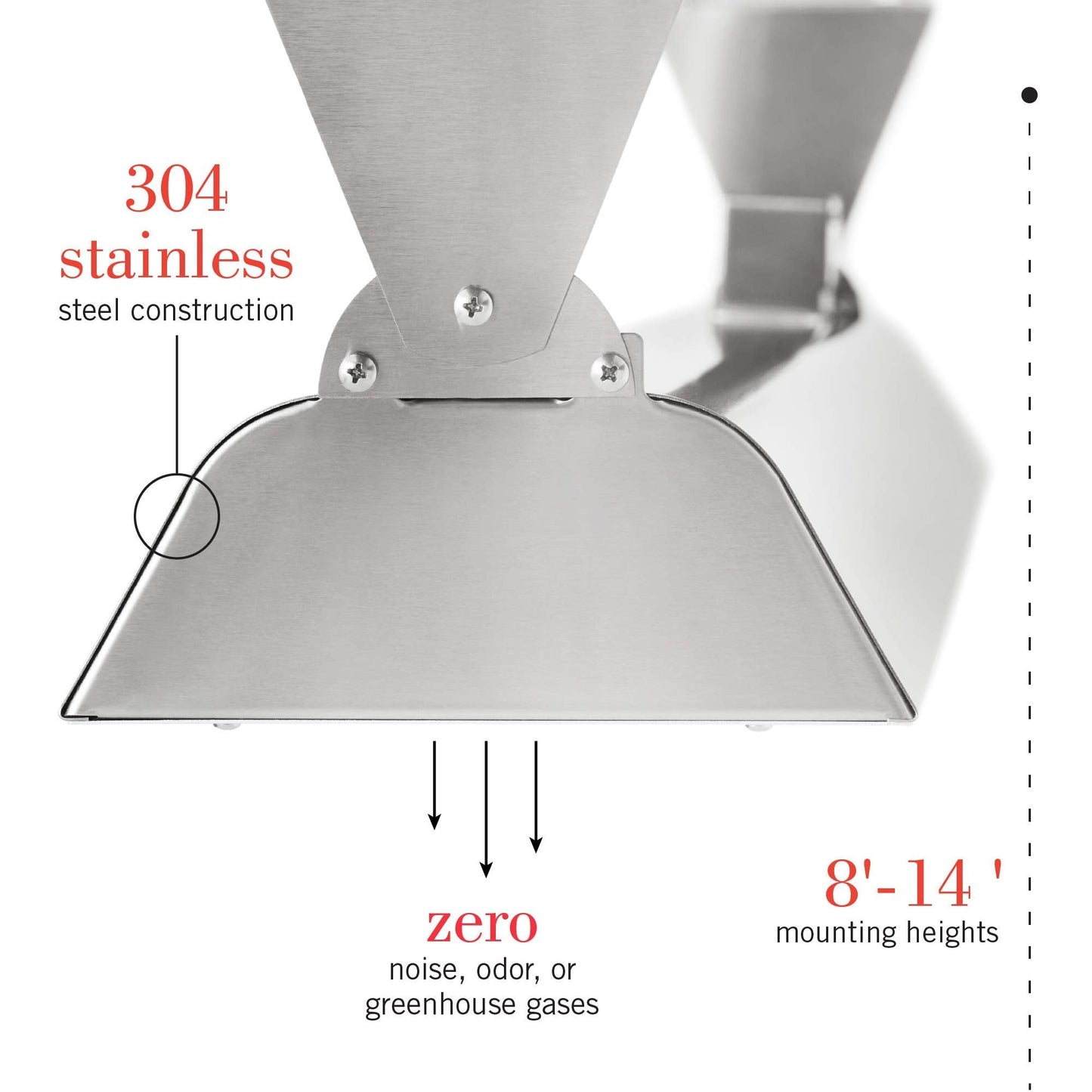 Infratech WD-6024 SS Stainless Steel Fixture Dual Element Electric Patio Heater 6000 Watt 240 Volt 61.25" Long