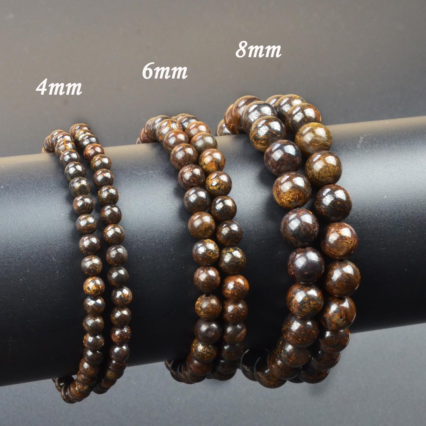 CHCCOYE 4mm Natural Healing Gemstone Bracelet Handmade Yoga Stretch Elastic Bracelet Stress Relief Crystal Jewelry for Men and Women (4mm Bronzite)