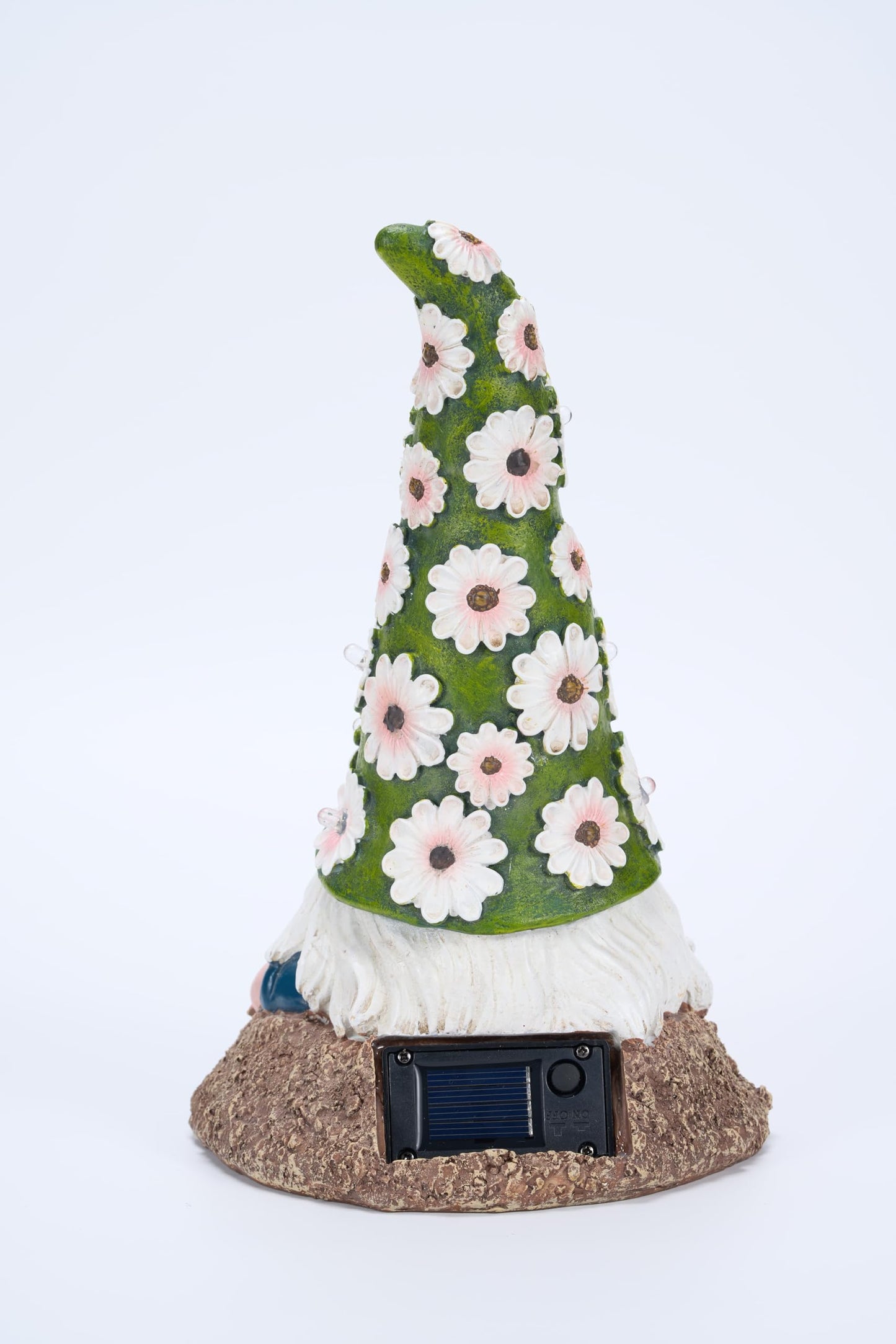 hobbyhaha Garden Gnome Solar Light Outdoor Statue, Decorative Lawn Ornament for Patio, Balcony, Yard, Housewarming Gift