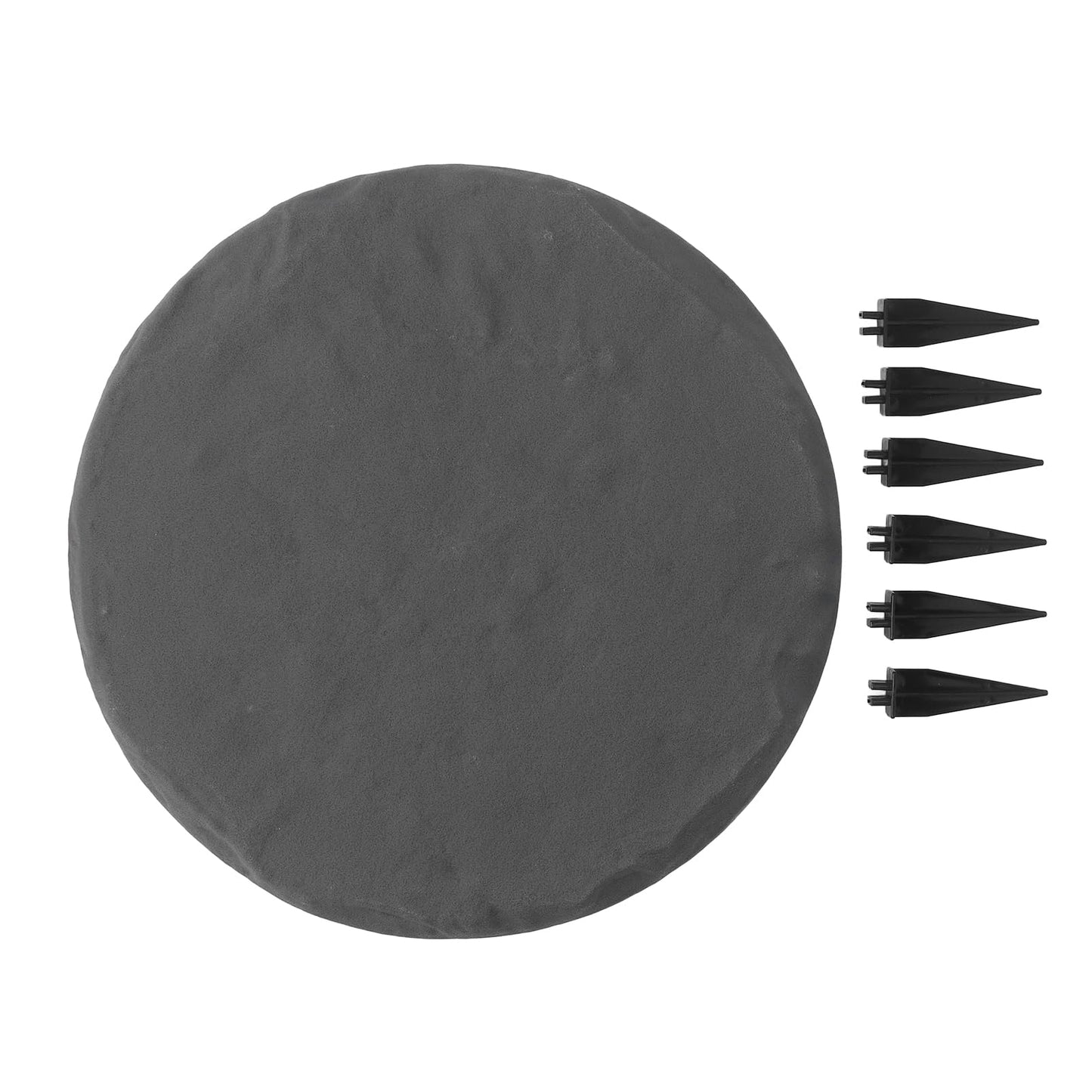 Outdoor Step Stones, Stepping Stones with Ground Stakes, Polypropylene Resin Round Step Stones with Ground Stakes for Lawn Garden Pathway (Grey)