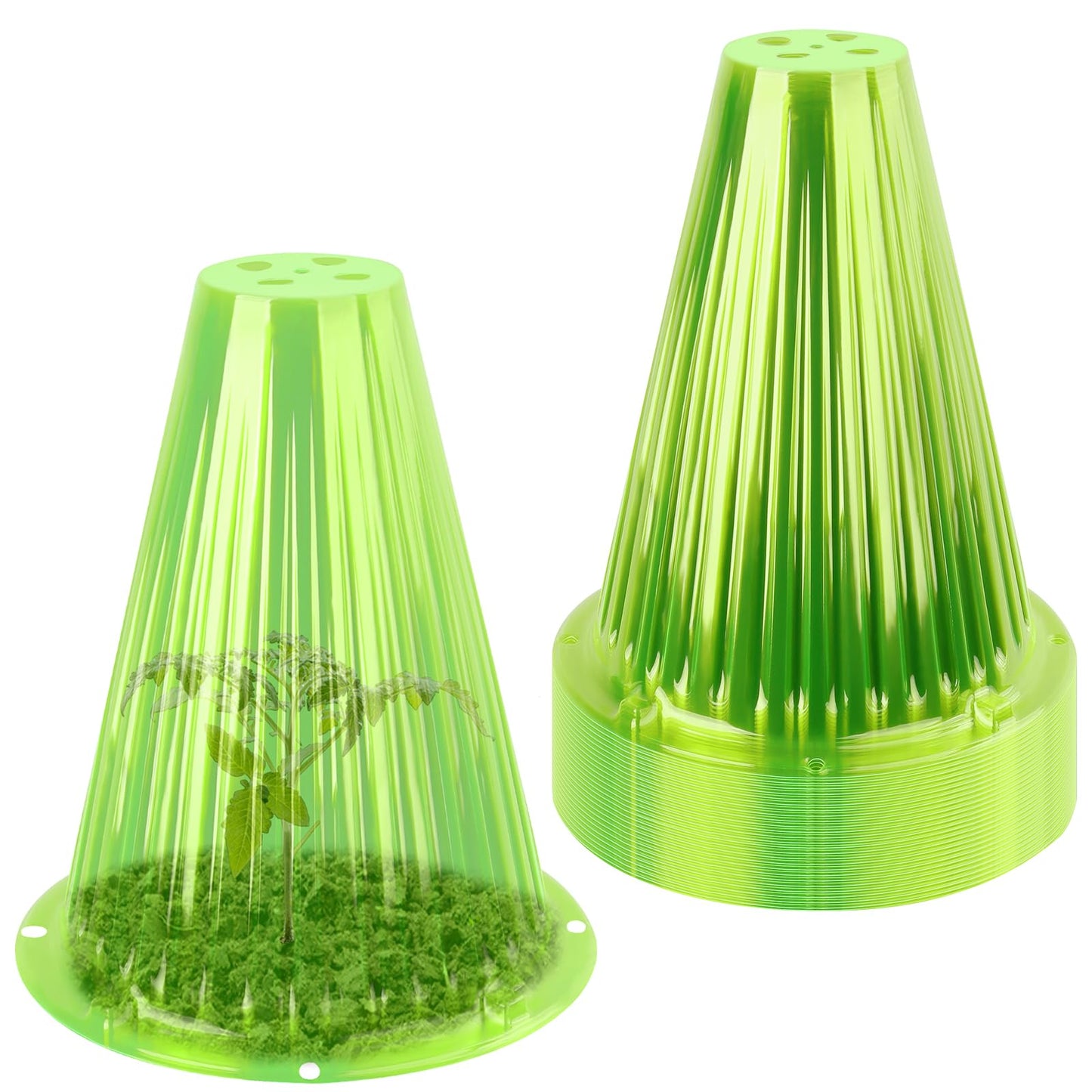 jixsloft 30 Pack Garden Cloches for Plants, Reusable Bell Plant Cover, Plant Covers Protectors from Animals Snails Birds Chickens Insect, 9.18" H X 7.56" D