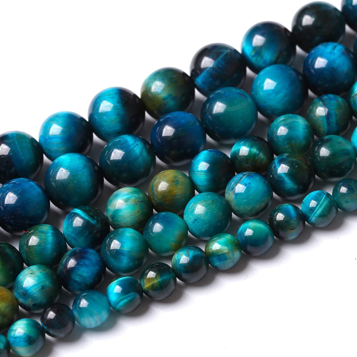 8mm Natural Blue Tiger Eye Stone Beads Round Loose Beads for Jewelry Making DIY Bracelet Necklace Accessories 15" 45pcs (Blue Tiger, 8mm)