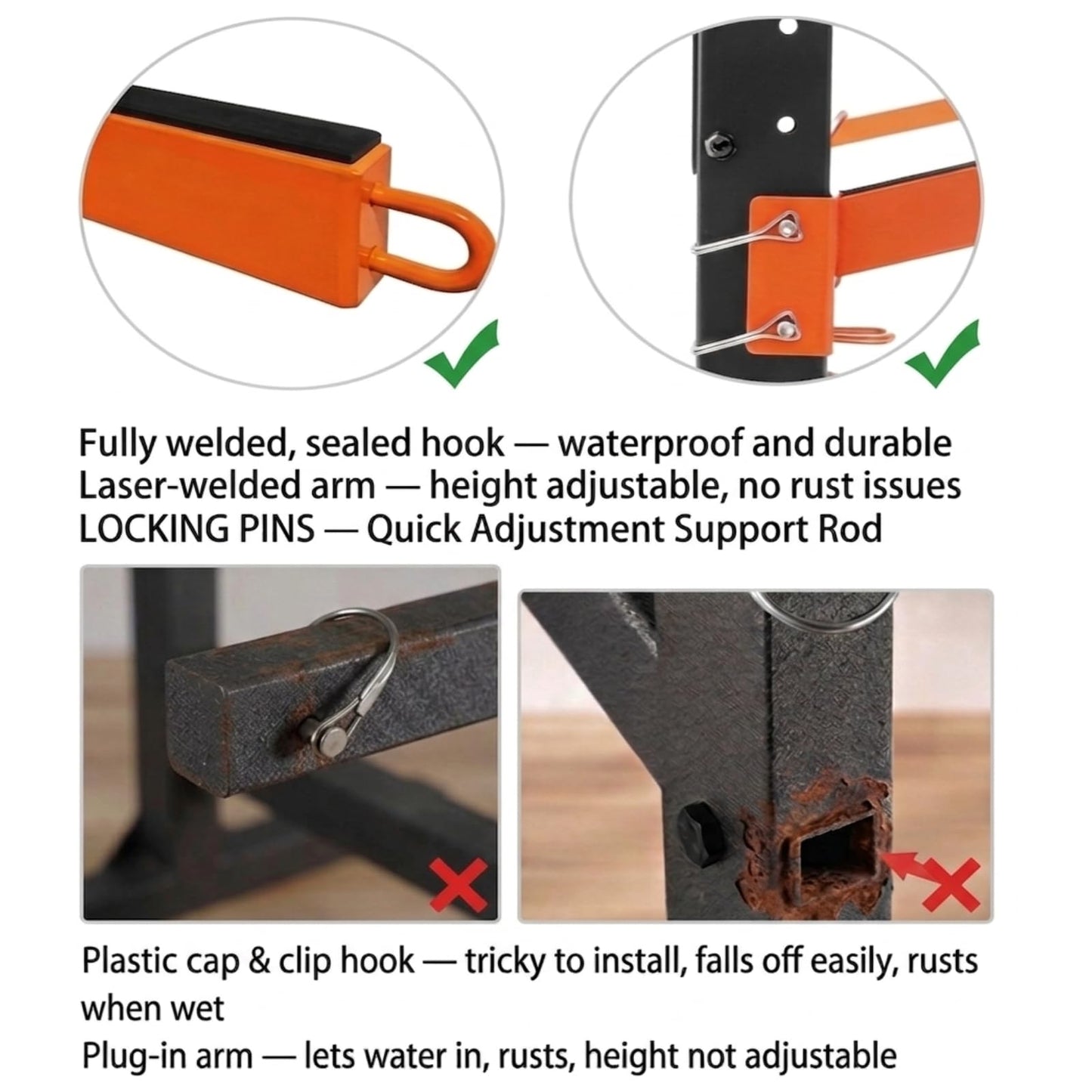 UOKRR 2 Kayak Storage Rack, Freestanding Kayak Racks for Garage, Heavy Duty Adjustable Kayak Stand Indoor Outdoor Storage Rack for Kayaks, Canoes, Surfboard & Paddleboard (2 Levels with paddle hook)