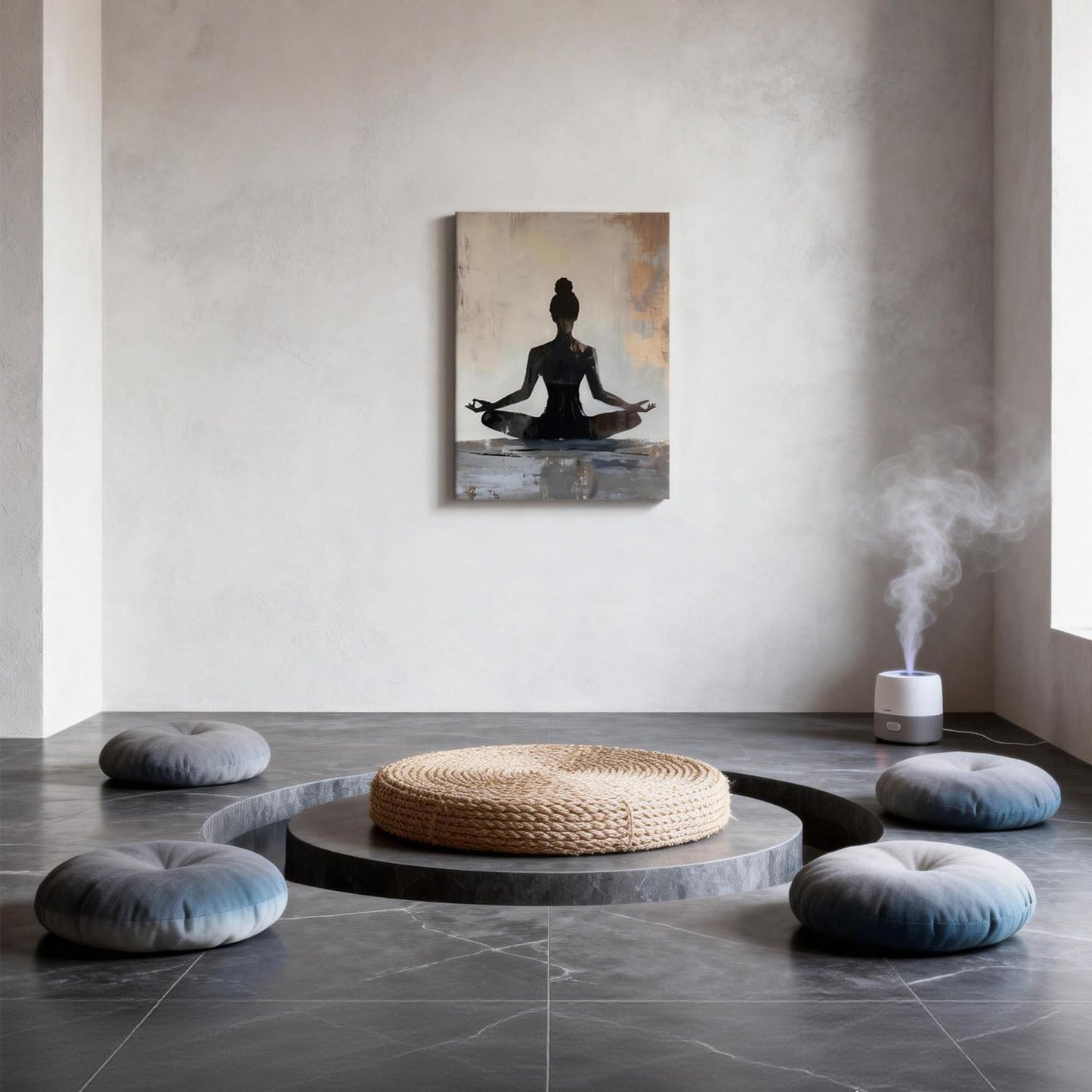 LYYGLYY Framed Yoga Canvas Wall Art, Zen Print Wall Art, Modern Minimalist Yoga Room Poster Artwork for Walls, Calm Mindfulness Wall Decor for Bedrooms, Living Rooms 12×16 Inches