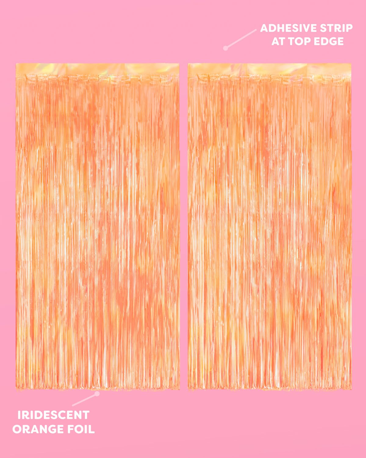 xo, Fetti Orange Fringe Curtain - 2 Pack | Showgirl Party Garland, Halloween Decor, Birthday Backdrop, Fiesta Vibes, Fall Party Decorations, Girly Celebration