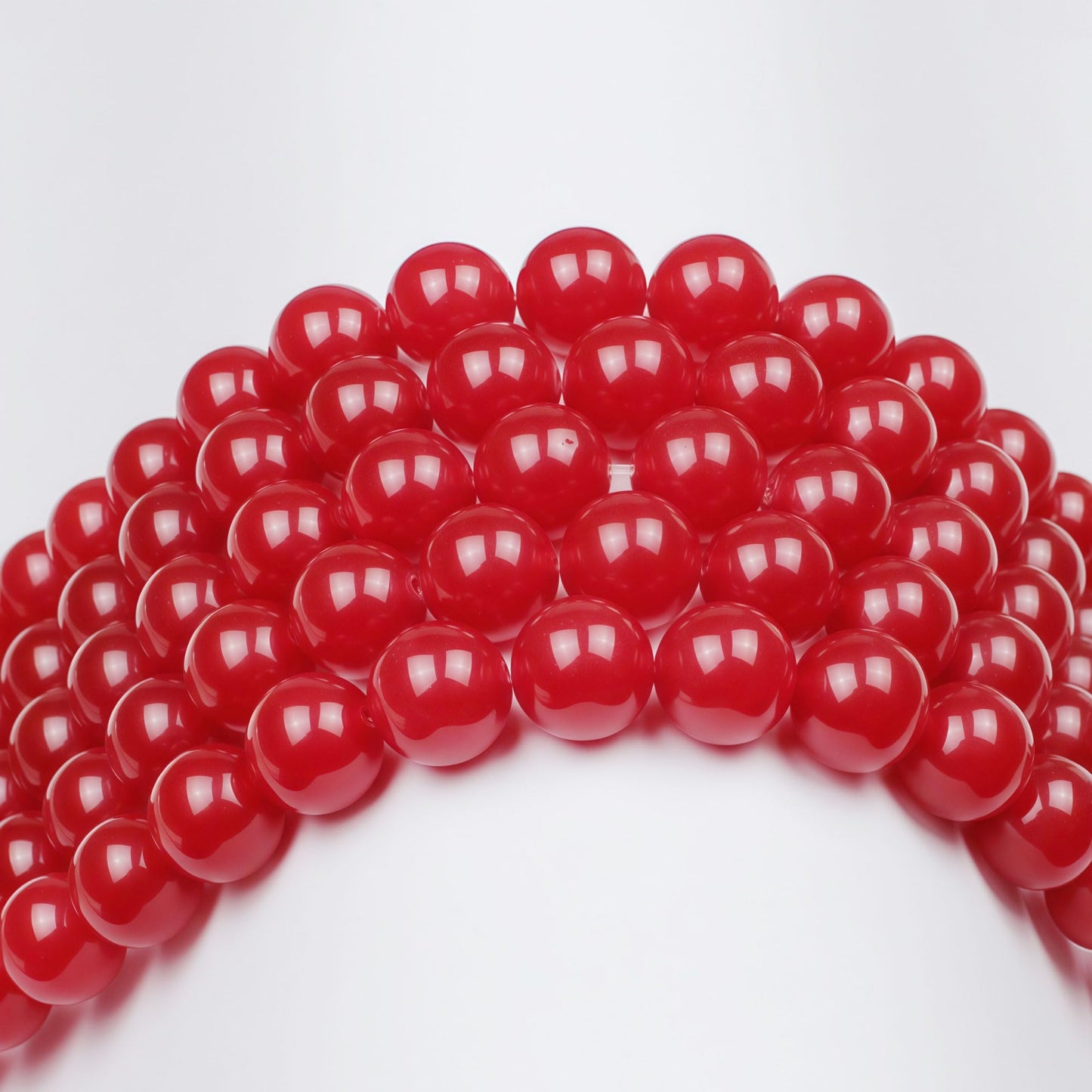 MJDCB Natural Red Jade Round Loose Beads for Jewelry Making DIY Bracelet Necklace (6mm)