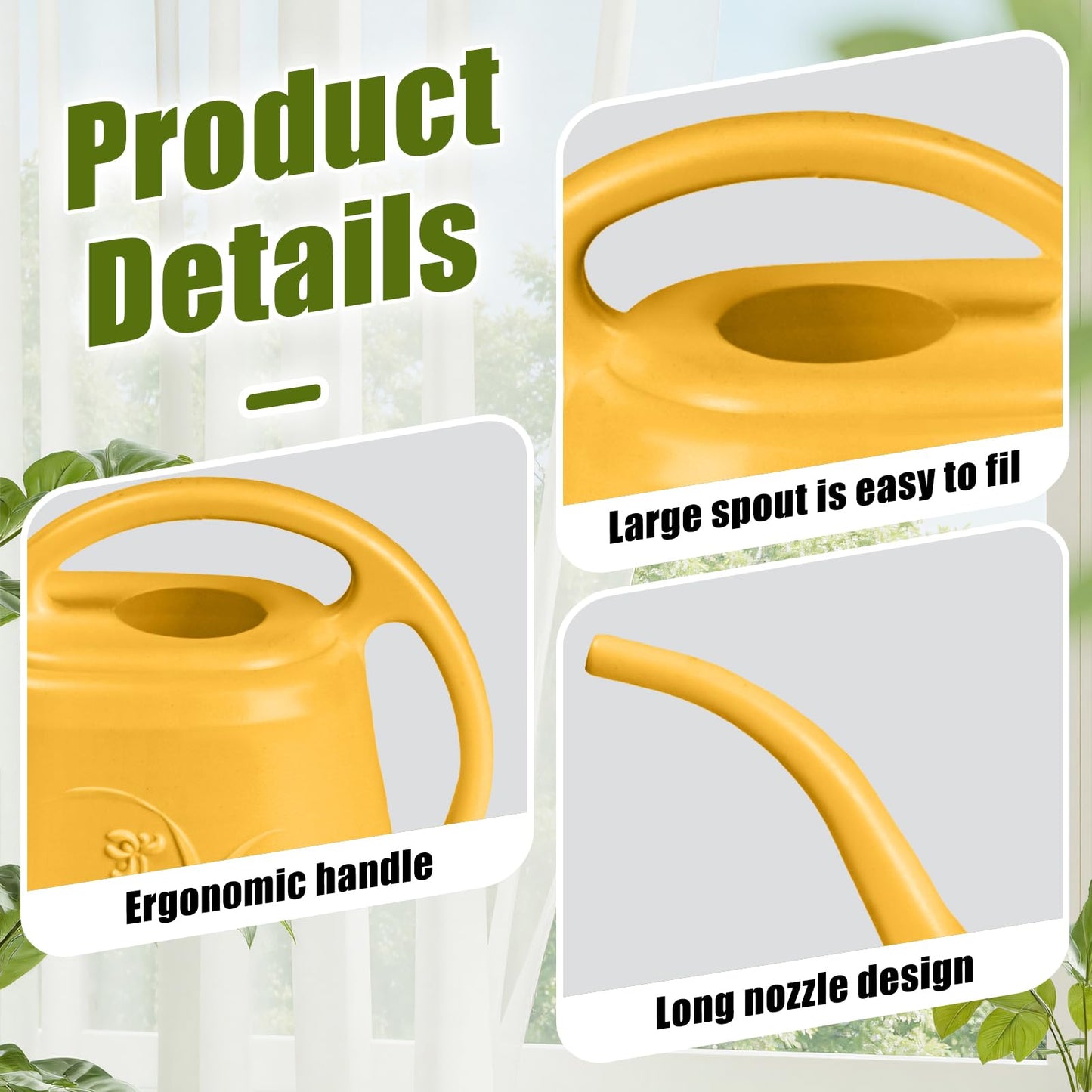 UFANME Watering Can - for Home Plant Garden - 1/2 Gallon - Orange