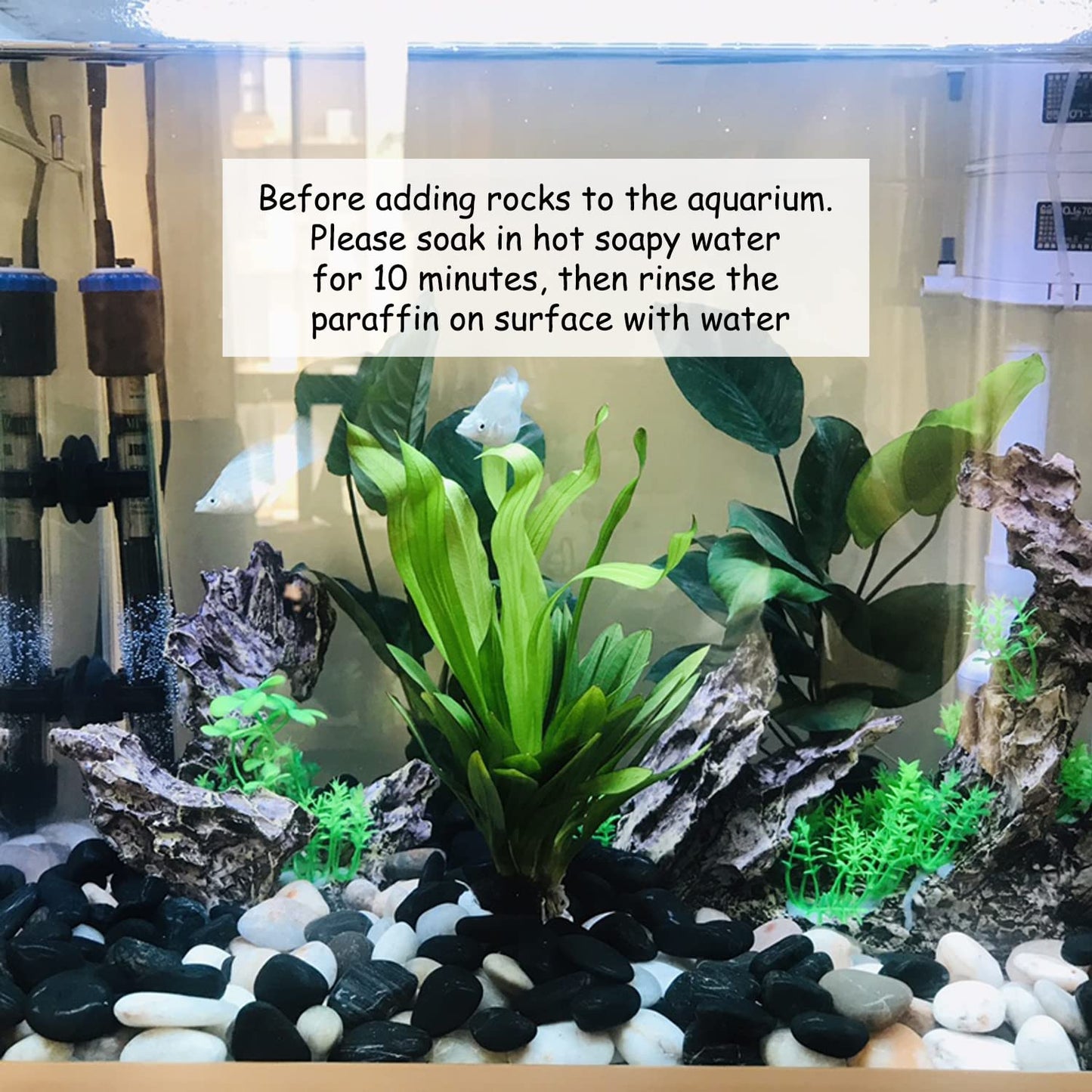 FANTIAN 40 lbs Black River Rocks for Landscaping,1-2 Inch Decorative Black Stones Pebbles for Plants, Vase Fillers, Fish Tank and Garden Rocks