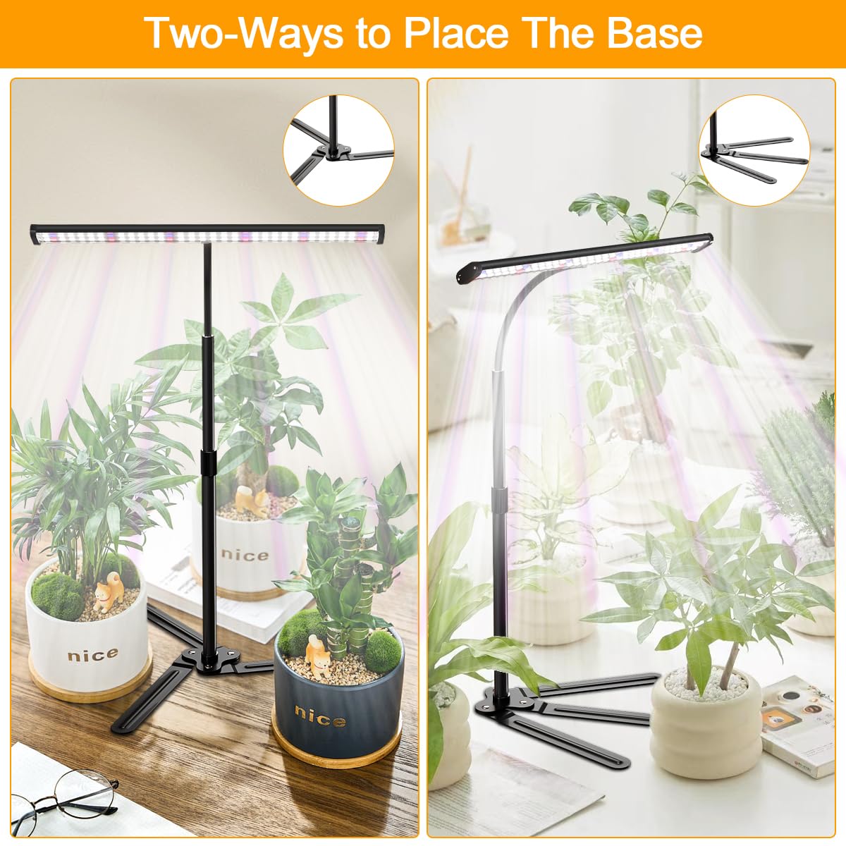 Super-Bright Grow Light for Indoor Plants, 6000K 108LEDs Full Spectrum Plant Lamp with Timer 4/8/12Hrs & Height Extendable for Home Office Desktop Plants, 12V 3A High Power Output for Faster Growth