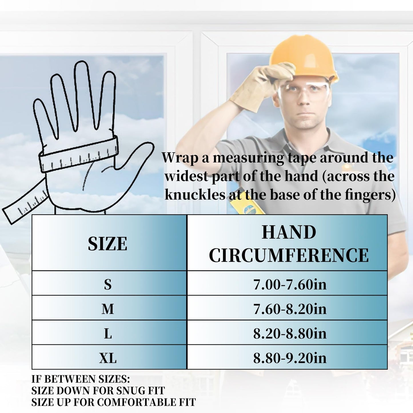 JUMPHIGH Safety Work Gloves, Men's Utility Mechanic Working Gloves for All Purpose, Touchscreen Compatible, Flexible Breathable Fit, Knuckles & Palm (M)