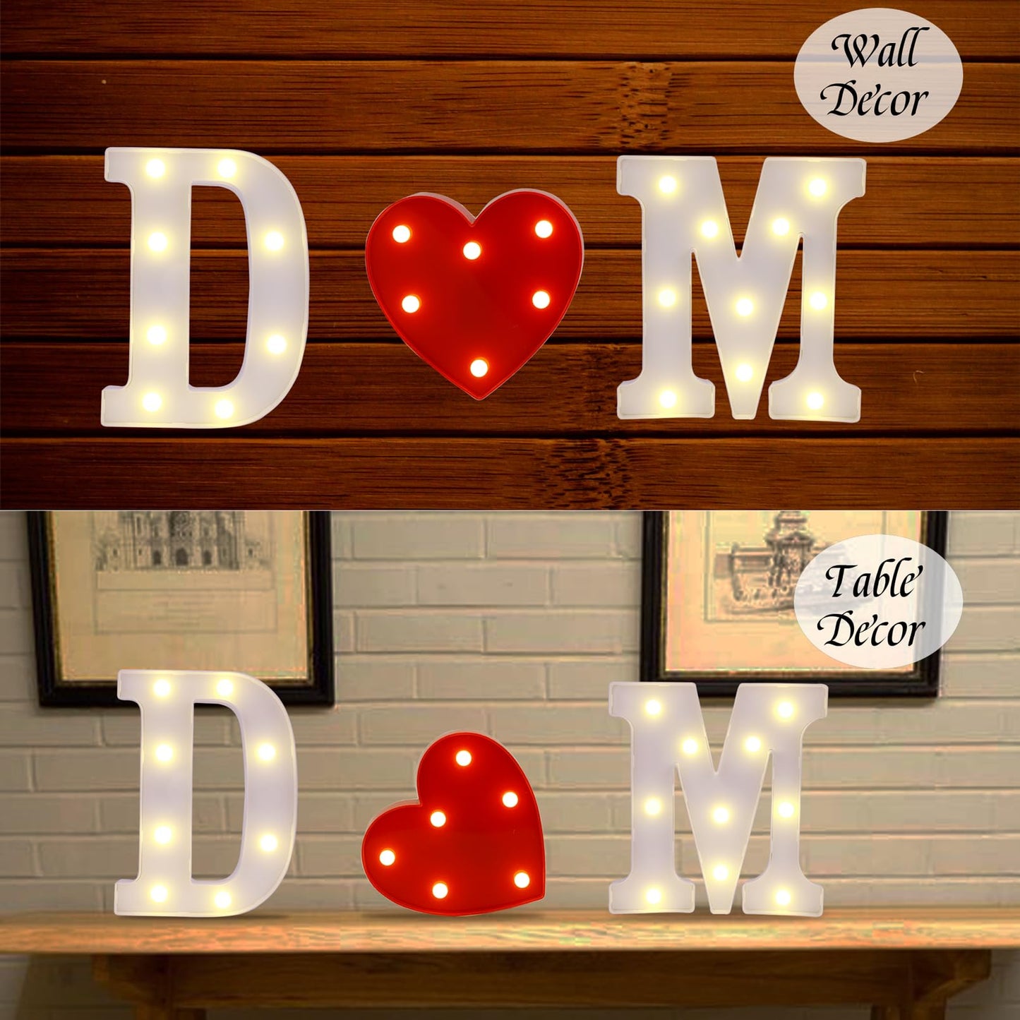 TRONSBOO LED Marquee Sign Light Up Letters, Alphabet Light Up Sign, Battery Powered LED Letter Lights for Night Light, Wedding, Birthday, Party, Christmas or Home Decor (M)