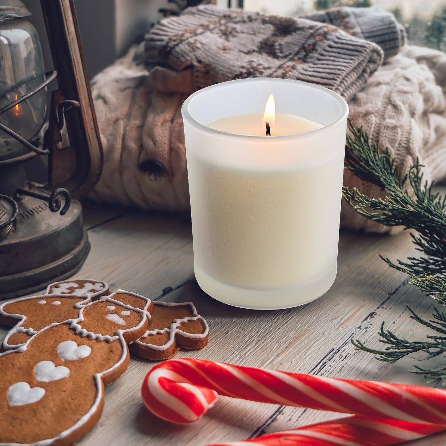 SHOWIN Thick Candle Jars for Making Candles 16 Pcs, 7 OZ Empty Jars with Wood Lids for Candle Making, Sample Container, Frosted White