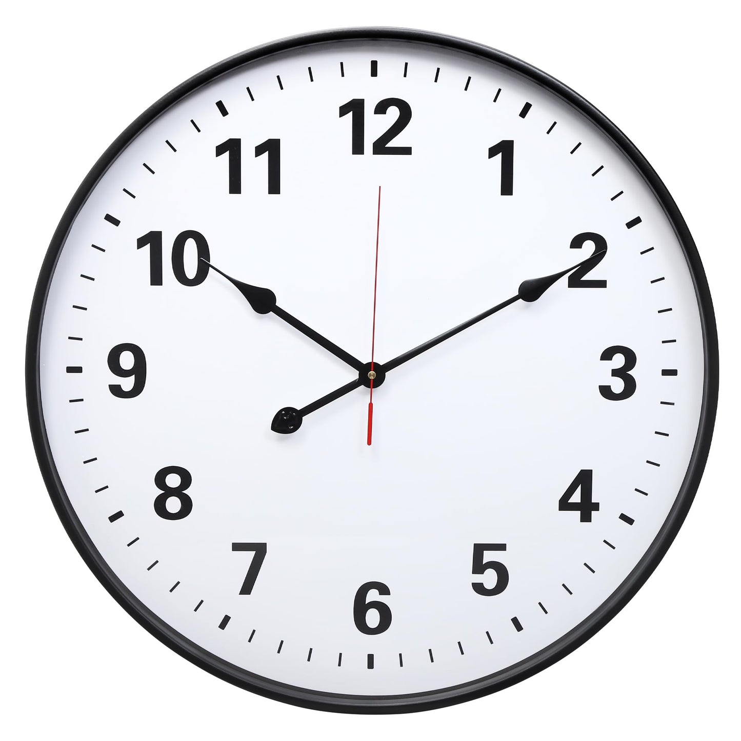 LEIKE Metal Large Wall Clock 24IN Black, Retro Silent Quartz Battery Operated, Decorative for Patio, Kitchen, Living Room, Bedroom, Pool