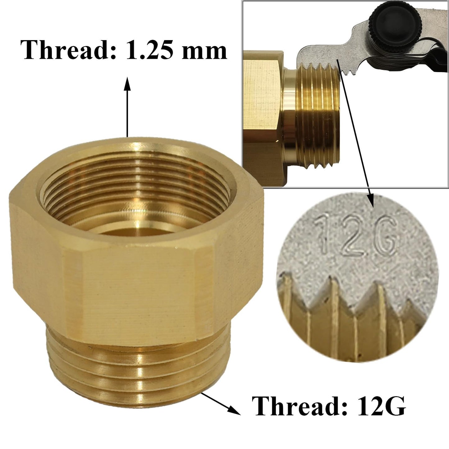 2 Pcs Hose Bib Adapter with Washers 1-1/16" Fine Thread (Female), to 3/4 GHT Male Hoses, 1'' ID, Faucet Fitting