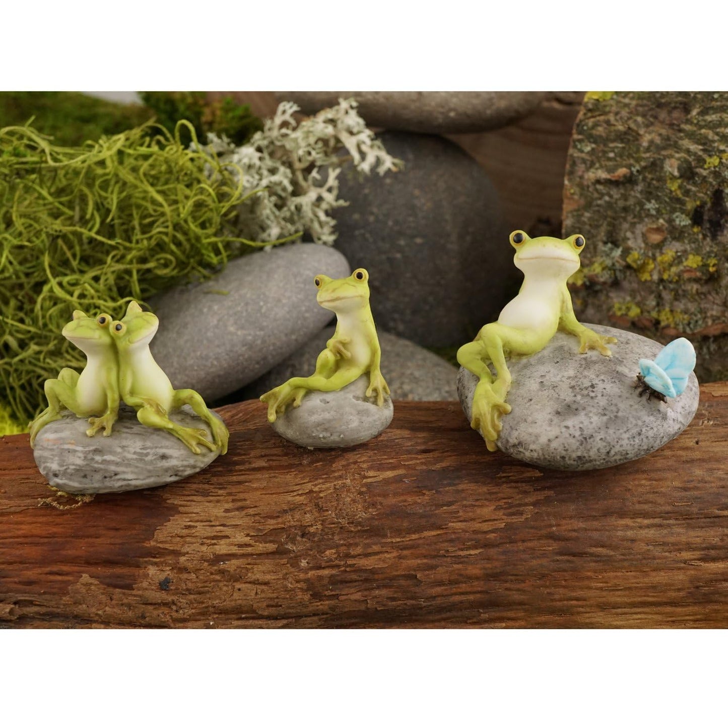 Top Collection Miniature Fairy Garden and Terrarium Statue, Frog Friends on Stone
