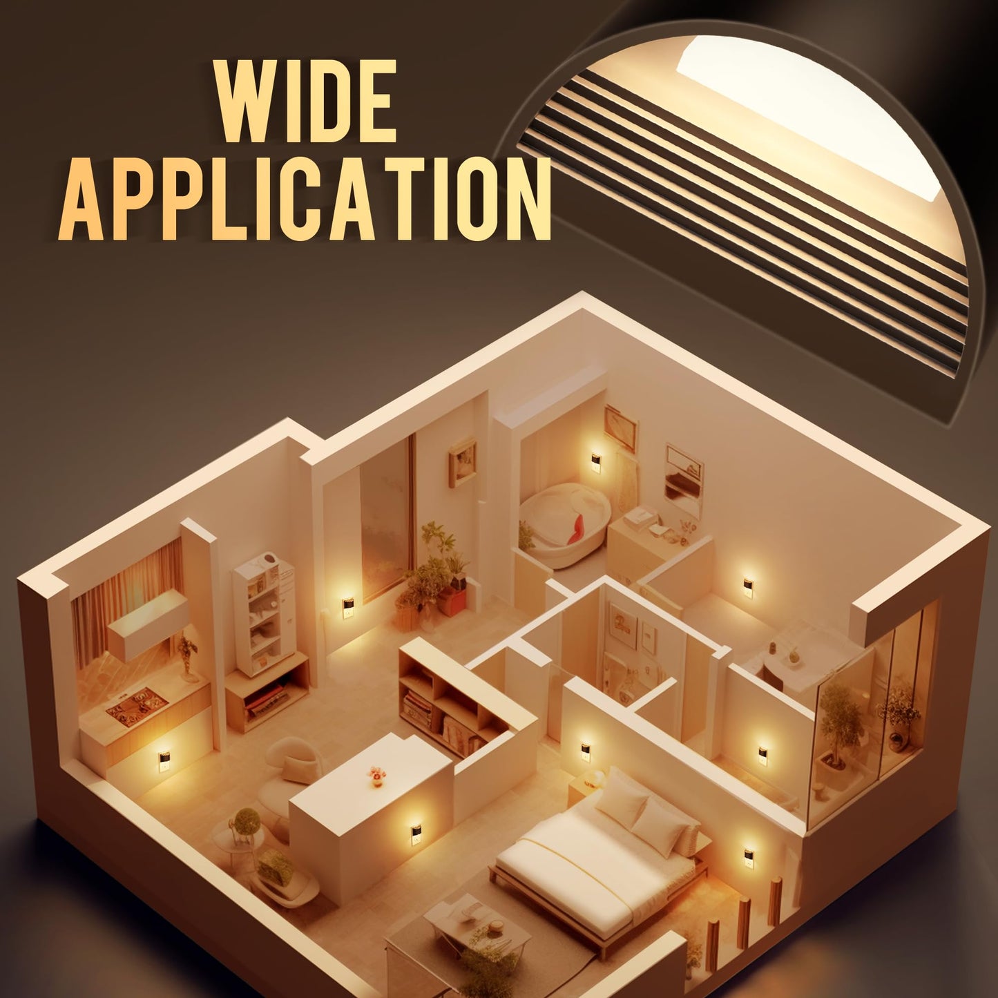 DORESshop LED Night Light[2 Pack], Night Lights Plug into Wall, 3 Level Brightness Adjustable Plug in Night Light, Dusk to Dawn Sensor, Nightlights for Adults, Bedroom, Bathroom, Hallway, 3000K