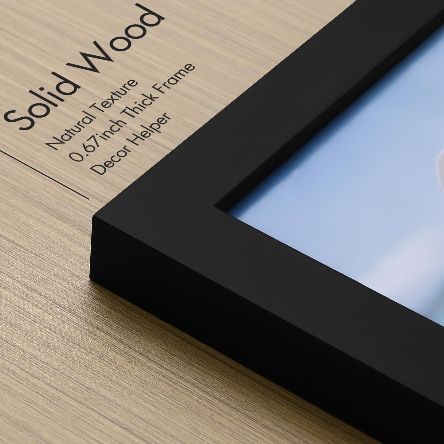 Vittanly 4x6 Picture Frame, Made of Solid Wood and Shatterproof Plexiglass, Wooden Photo Frame for Wall Mounting or Tabletop Display, Picture Frame for Home Decor with Stand, Black, 1 Pack