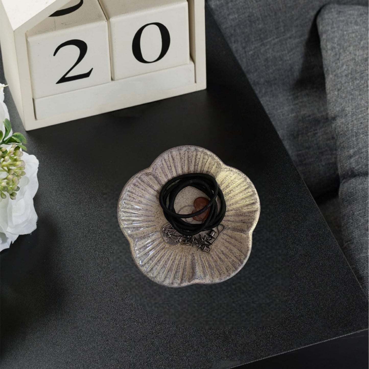 XZJMY 2Pcs Jewelry Dish Tray,Ceramic Trinket Dish,Ring Holder,Cute Jewelry Plate Bowl for Friends Sisters Daughter Mother,All Jewelries Are not Included (Camel)