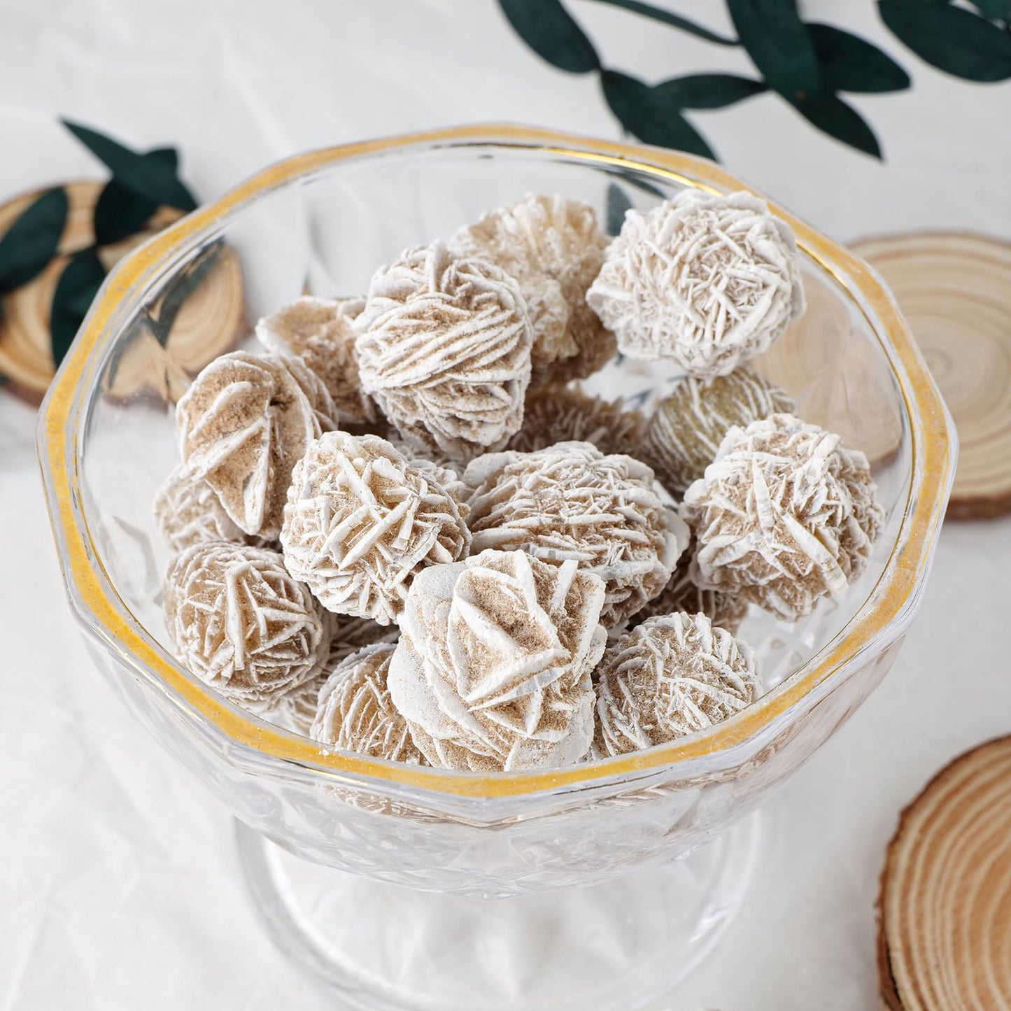 Apengshi 0.97lb Natural Desert Rose Selenite Crystal Rough Raw Stone Mineral Specimen Reiki Collection Energy Stone Home Decoration