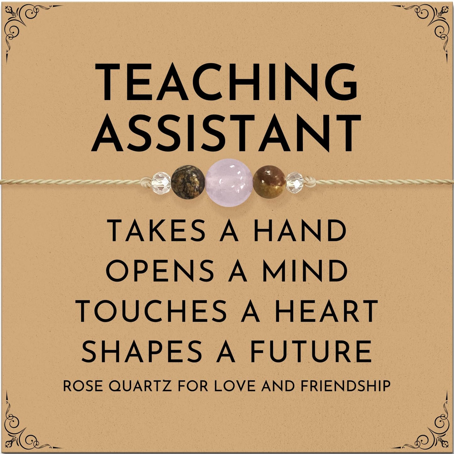 ZOKCC Teacher Assistant Appreciation Gifts for Women: Spiritual Crystal Healing Stone Anxiety Protection Bracelets Birthday Christmas Gifts for Teacher Assistant