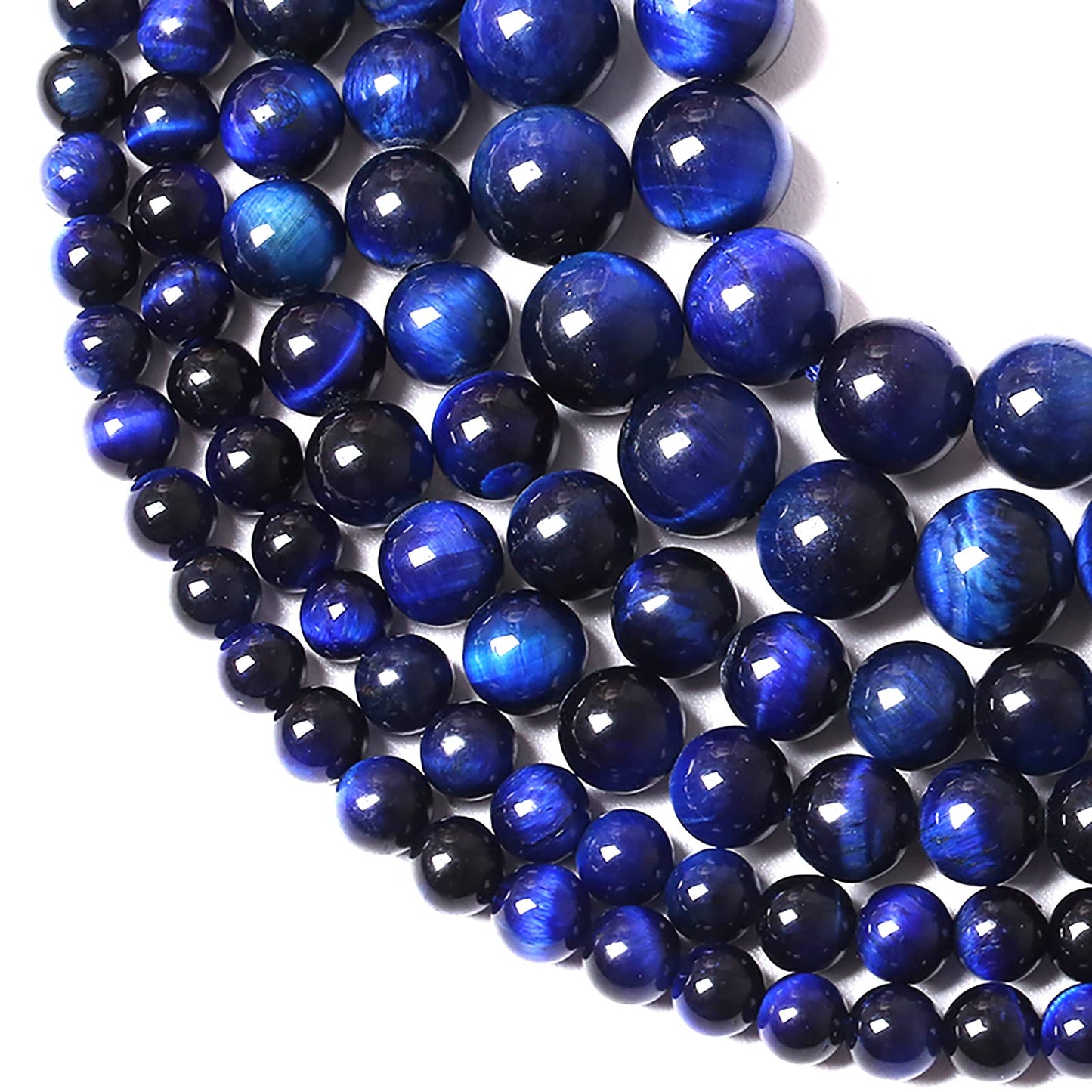 45PCS 8MM AAA Blue Tiger Eye Stone Beads Natural Gemstone Bead Crystal Healing Energy Jewelry Making DIY 15 inches (Blue Tiger Eye, 8MM)