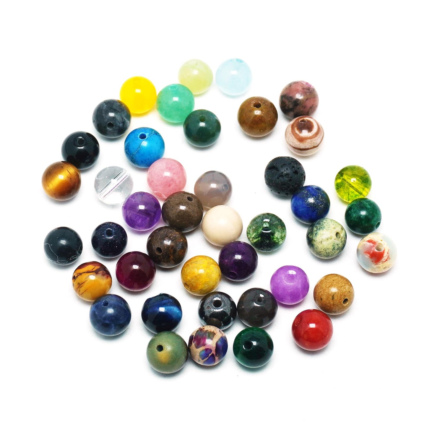 DIQIO Imperial Sea Sediment Beads for Jewelry Making - 6mm Stone Round Gemstone Beads for Bracelets(58-60pcs, Purple Imperial Sea Sediment)