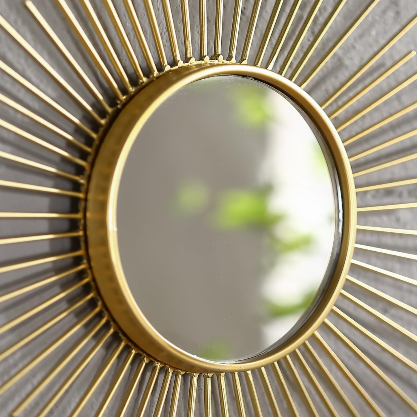 24'' Large Gold Sunburst Mirror, Metal Starburst Mirrors, Mid-Century Modern Sun Mirror Wall Decor for Living Room, Bedroom, Bathroom, Hallway, and Entryway