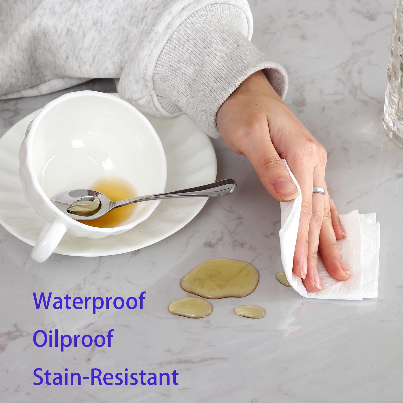 Walrus Clear Vinyl Tablecloth Protector Waterproof/Oil-Proof Plastic Square Transparent Sheet Table Cover (54X84 Inch)