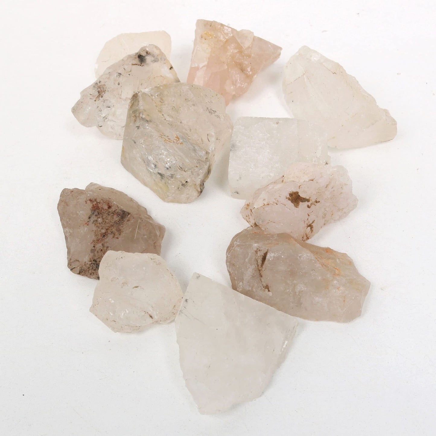 REAL-GEMS Natural Raw Healing Crystals Rough Stones for Tumbling, Cabbing, Polishing, Wire Wrapping, Wicca & Reiki Crystal Healing, Mix Gemstones,7 Chakra (White Quartz)