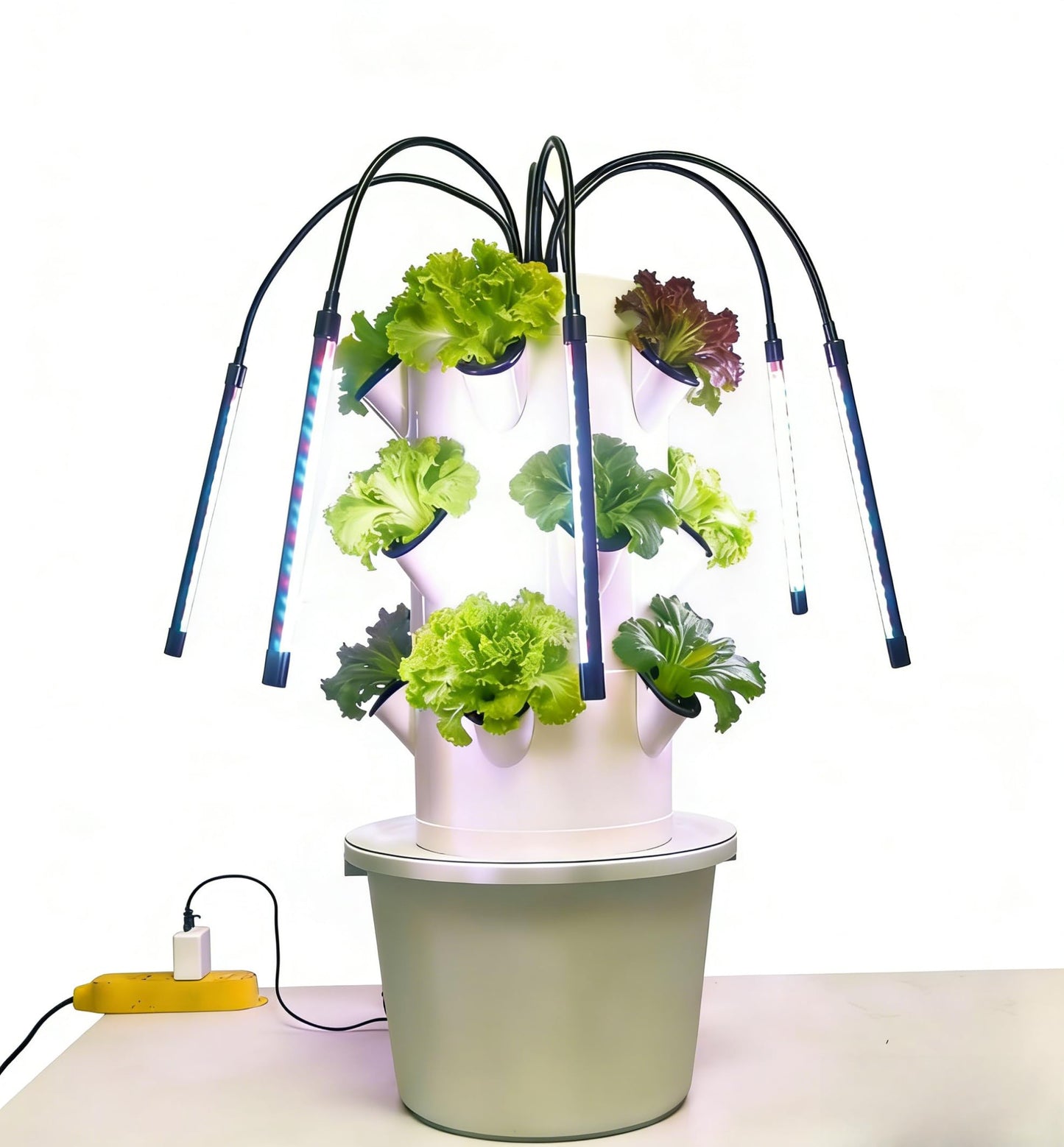 TIRUSS Vertical Hydroponic Growing System | 3-Layer 15-Hole Indoor Garden Kit with 6 LED Grow Lights & Water Pump | Soil-Free Smart Planter for Kitchen Herbs & Veggies | No Seeds Included