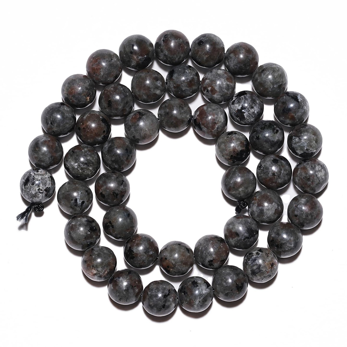 10mm Natural Flame Yooperlite Gemstone Beads Polished Round Smooth Stone Beads for Bracelets Jewelry Making 15inch Loose Beads