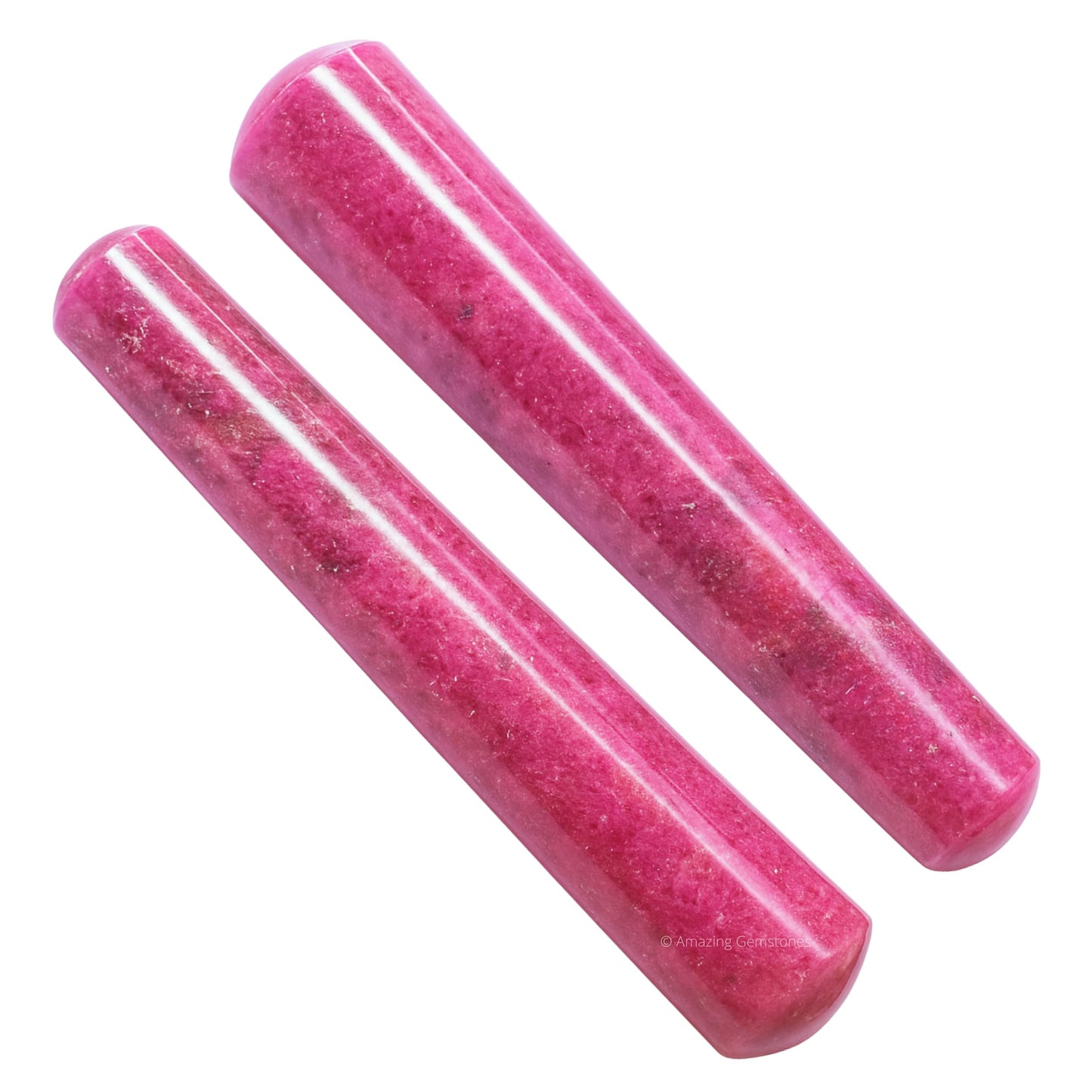 Amazing Gemstone Rhodonite Crystal Wand Massage Stick - Pelvic Wand Gua Sha for Adults - Crystals and Healing Stones Massage Wands for Adults Gifts (Smooth)