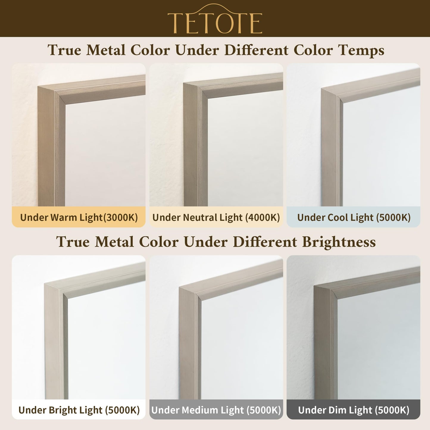 TETOTE Brushed Nickel Bathroom Mirror 24" x 30" Rectangle Beveled Frame Bathroom Vanity Mirror for Over Sink Brushed Nickel, Tempered Glass, Stronger Frame, Modern Farmhouse Bedroom, Entryway