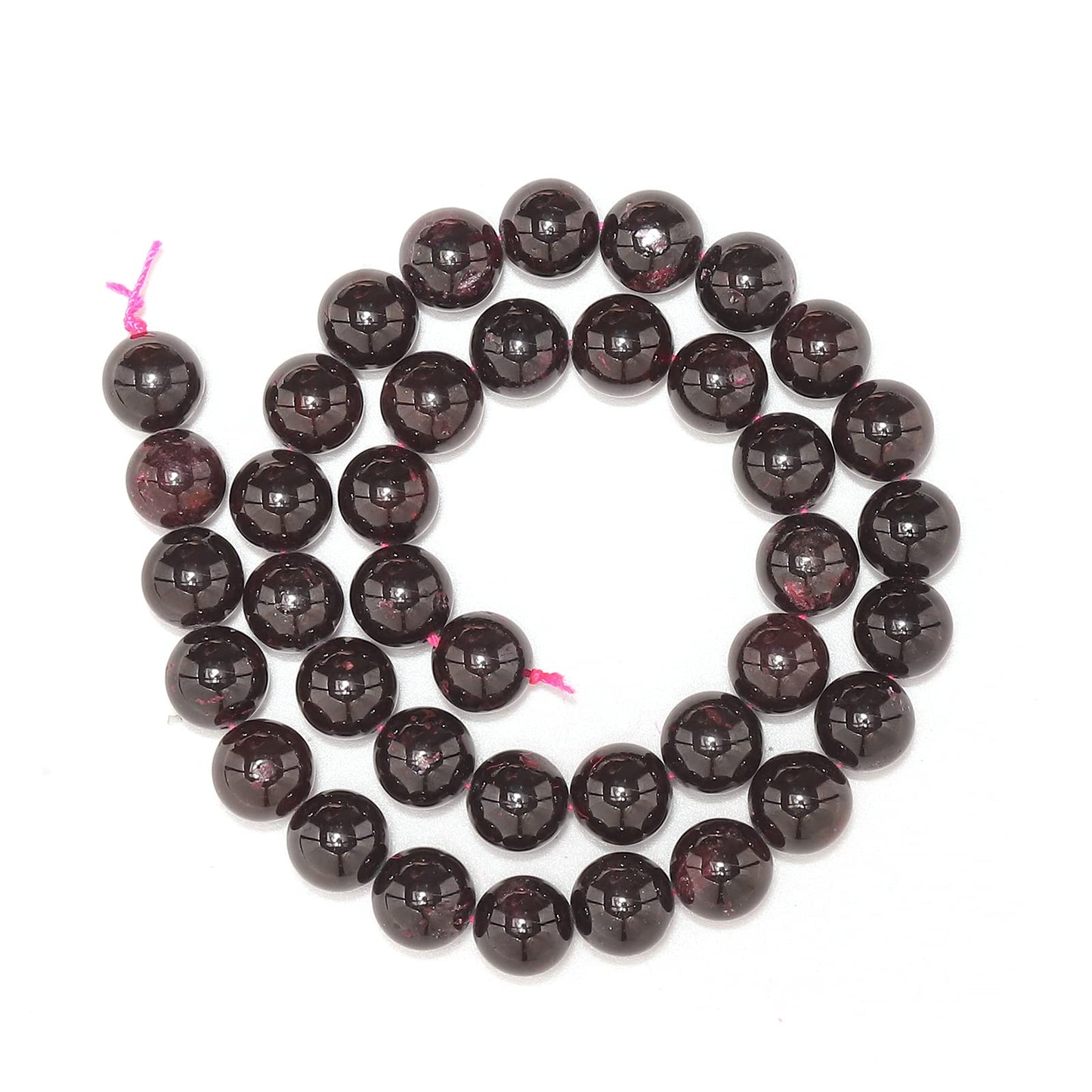 45pcs 8mm Natural Stone Beads Red Garnet Beads Energy Crystal Healing Power Gemstone for Jewelry Making, DIY Bracelet Necklace