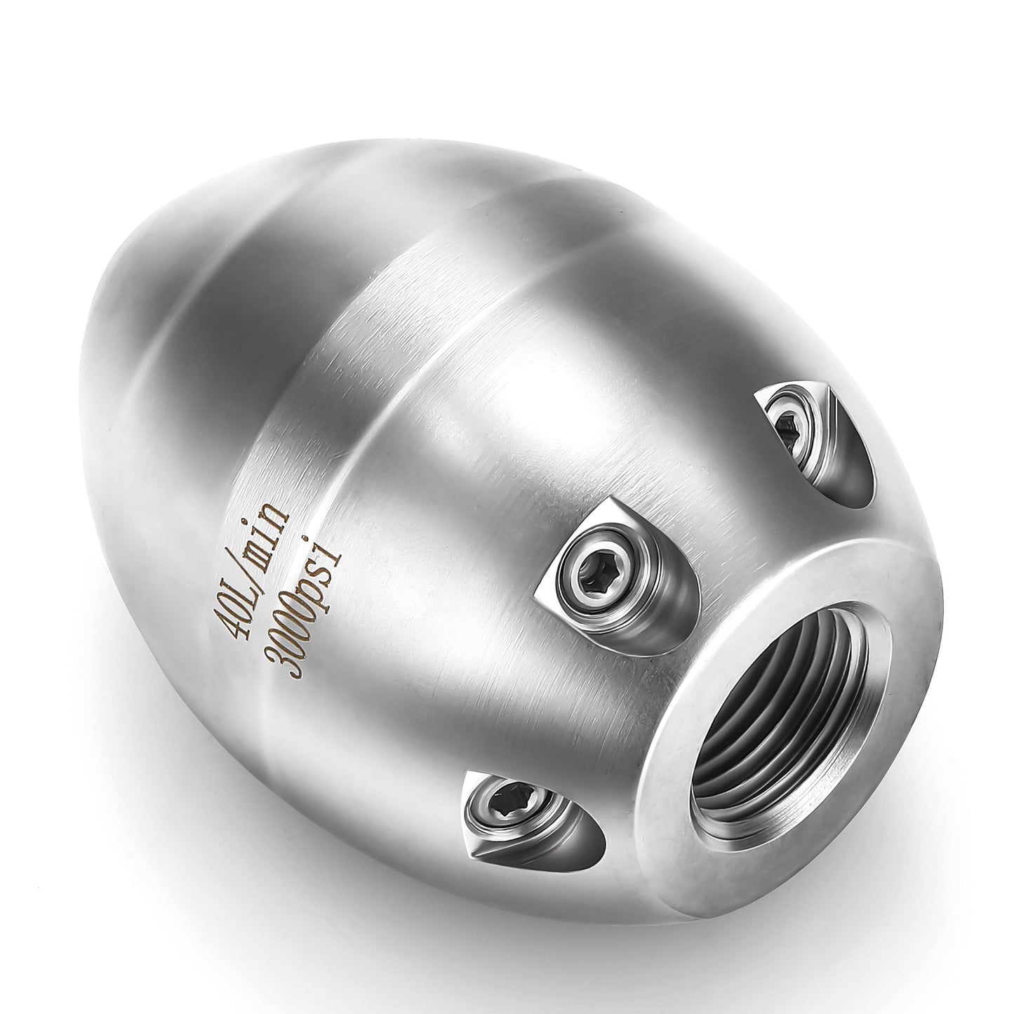 Tool Daily 3/8” NPT Sewer Jetter Nozzle for Pressure Washer, Stainless Steel Sewer Jet Nozzle for Drain Cleaning, 40 L/Min, 3000 PSI