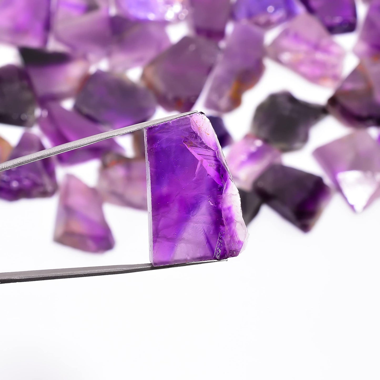 Natural Amethyst Raw Slice Gemstone- Healing Crystals for DIY Jewelry Making -Loose Natural Cabochon -Perfect for Crafting Unique Jewelry Designs (5 pcs, 25-35 mm)