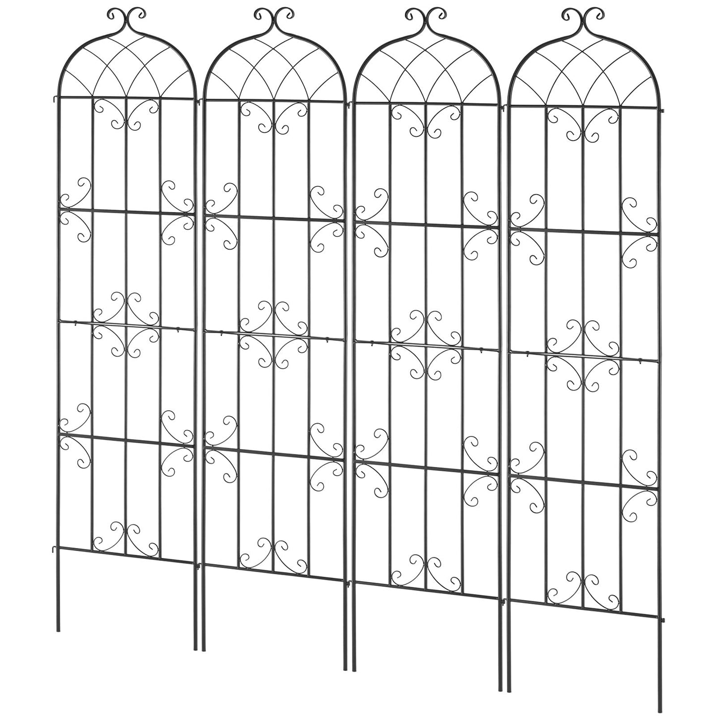 VEVOR Garden Trellis for Climbing Plants, 87 x 20 in, 4 Packs Rustproof Metal Garden Flower Rose Trellis, Outdoor Climbing Clematis Trellis Cucumbers Support for Courtyards Lawns